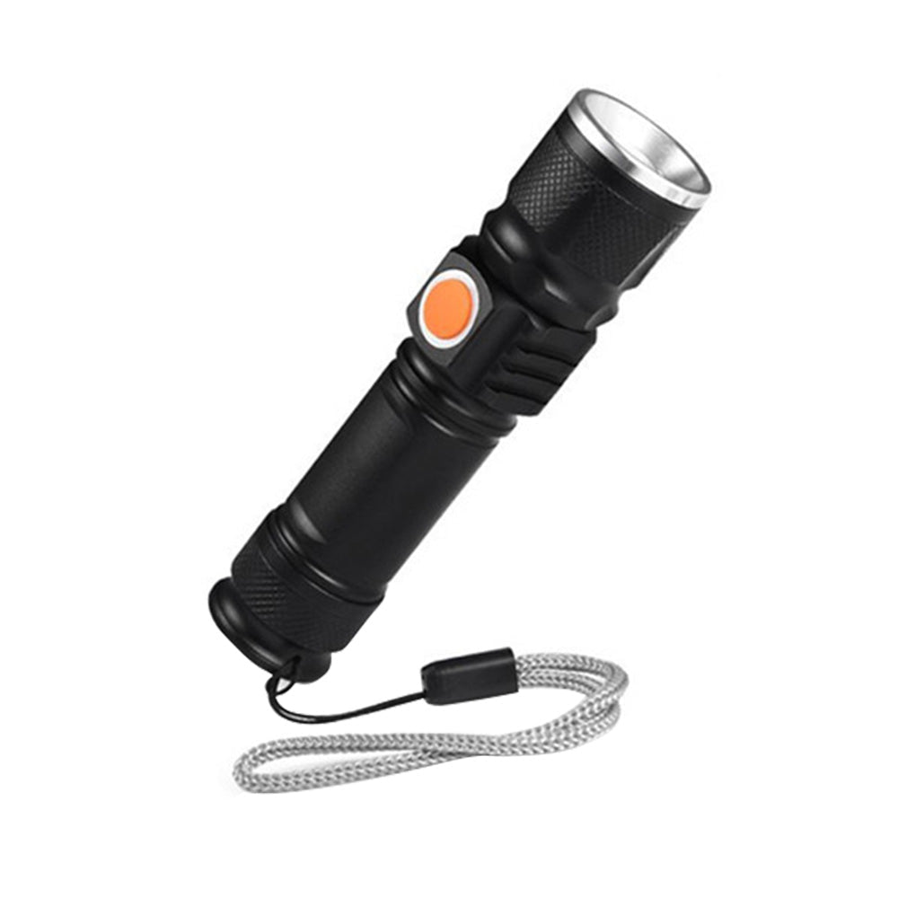 2PCS USB Rechargeable LED Flashlight Waterproof Torch Black - Frazy's Auto Parts