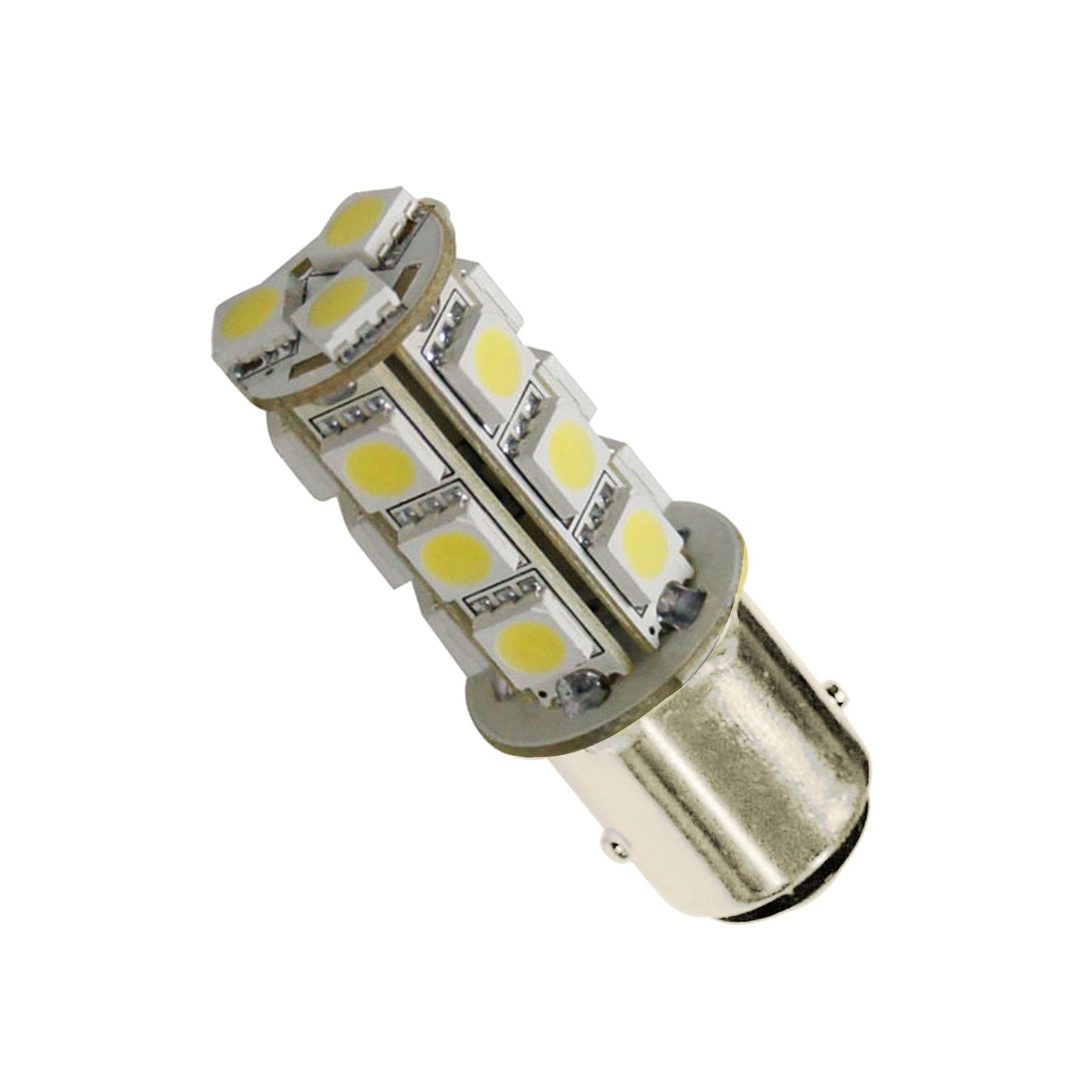 2x 12V BA15D LED 18 SMD Cool White Light Globes Suitable For Caravan Car - Frazy's Auto Parts