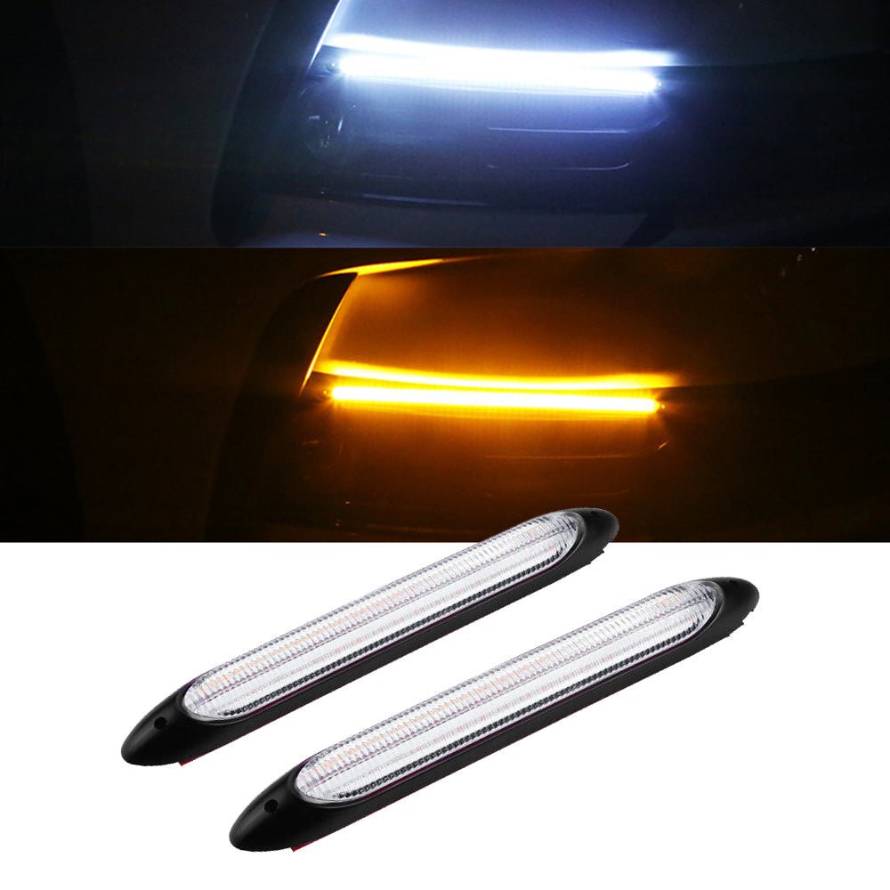 2x 15cm DRL LED Strip Lights Daytime Running Sequential Turn Signal Lamp - Frazy's Auto Parts