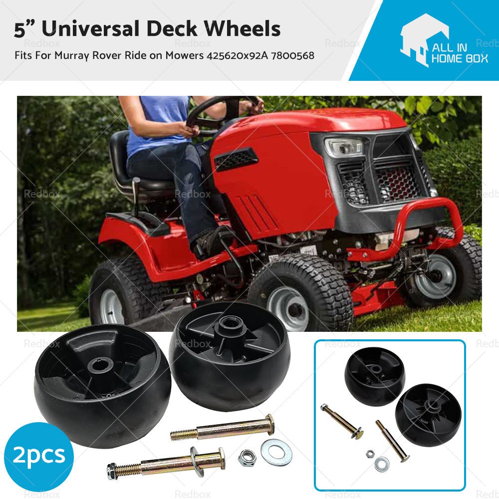 2x 5 inch Universal Deck Wheels for Murray Rover Ride on Mowers 425620x92A 42581x50D - Frazy's Auto Parts
