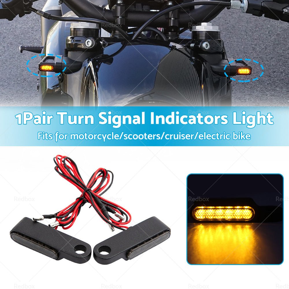 2X Black Motorcycle LED Mini Turn Signal Blinker Light Amber For Harley Davidson - Frazy's Auto Parts