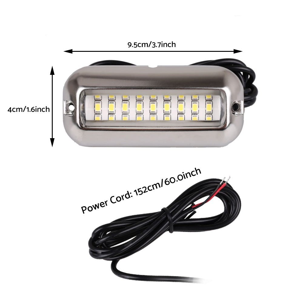 2x Blue 27LED Underwater Marine Transom Boat Light 316 Stainless Steel Pontoon - Frazy's Auto Parts