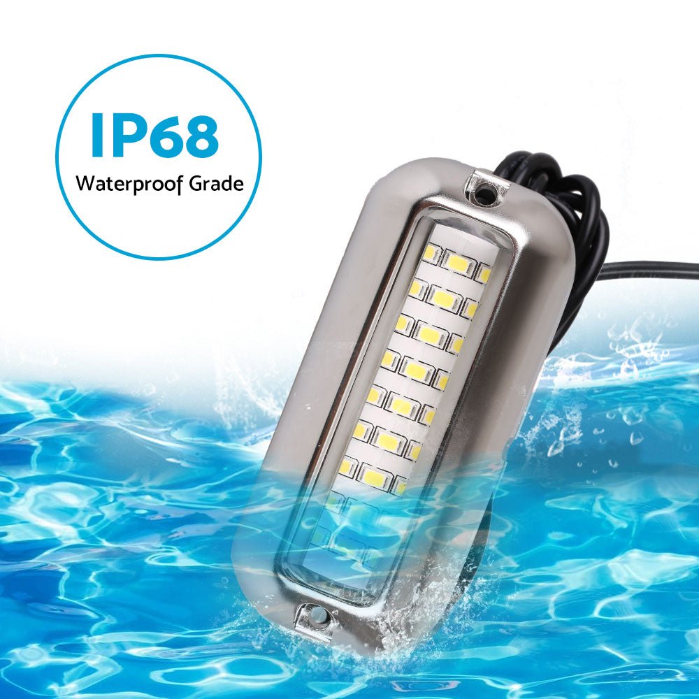 2x Blue 27LED Underwater Marine Transom Boat Light 316 Stainless Steel Pontoon - Frazy's Auto Parts