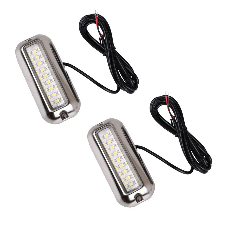 2x Blue 27LED Underwater Marine Transom Boat Light 316 Stainless Steel Pontoon - Frazy's Auto Parts