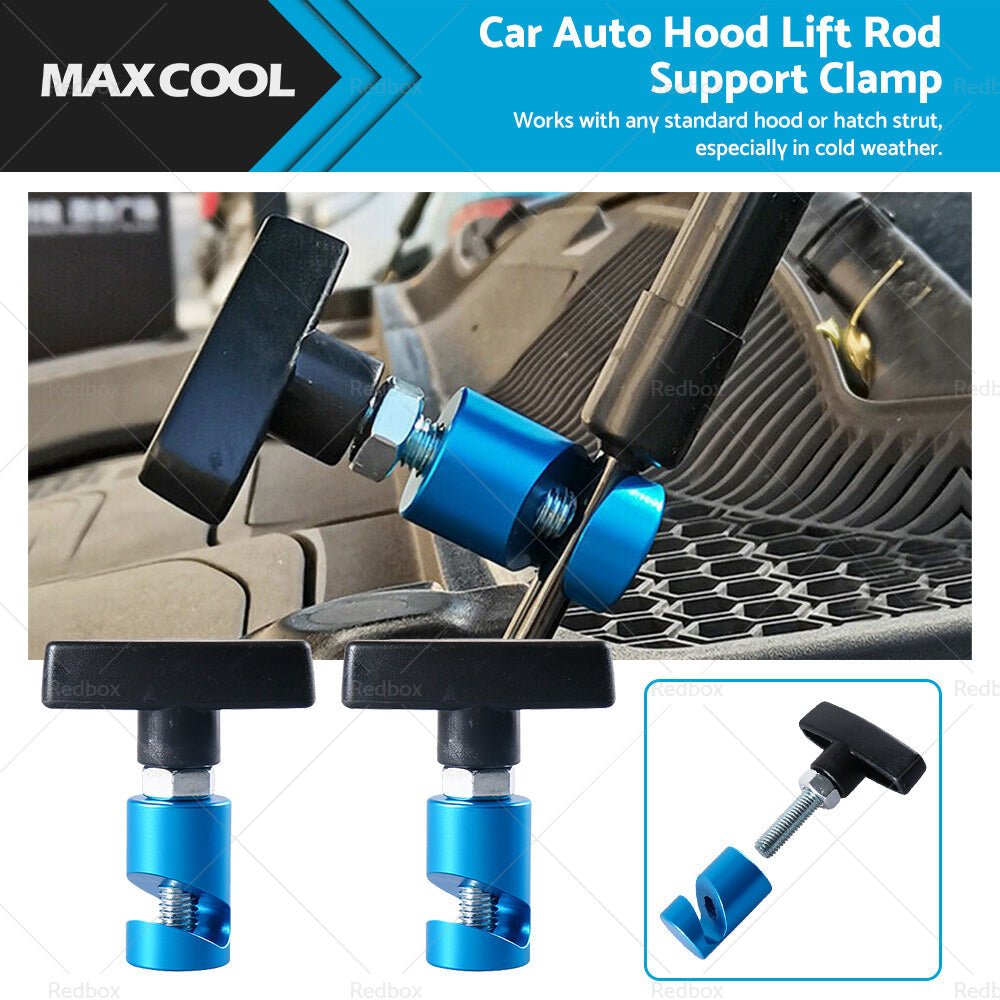 2X Car Auto Hood Lift Rod Support Clamp Shock Prop Strut Stopper Retainer Tool - Frazy's Auto Parts