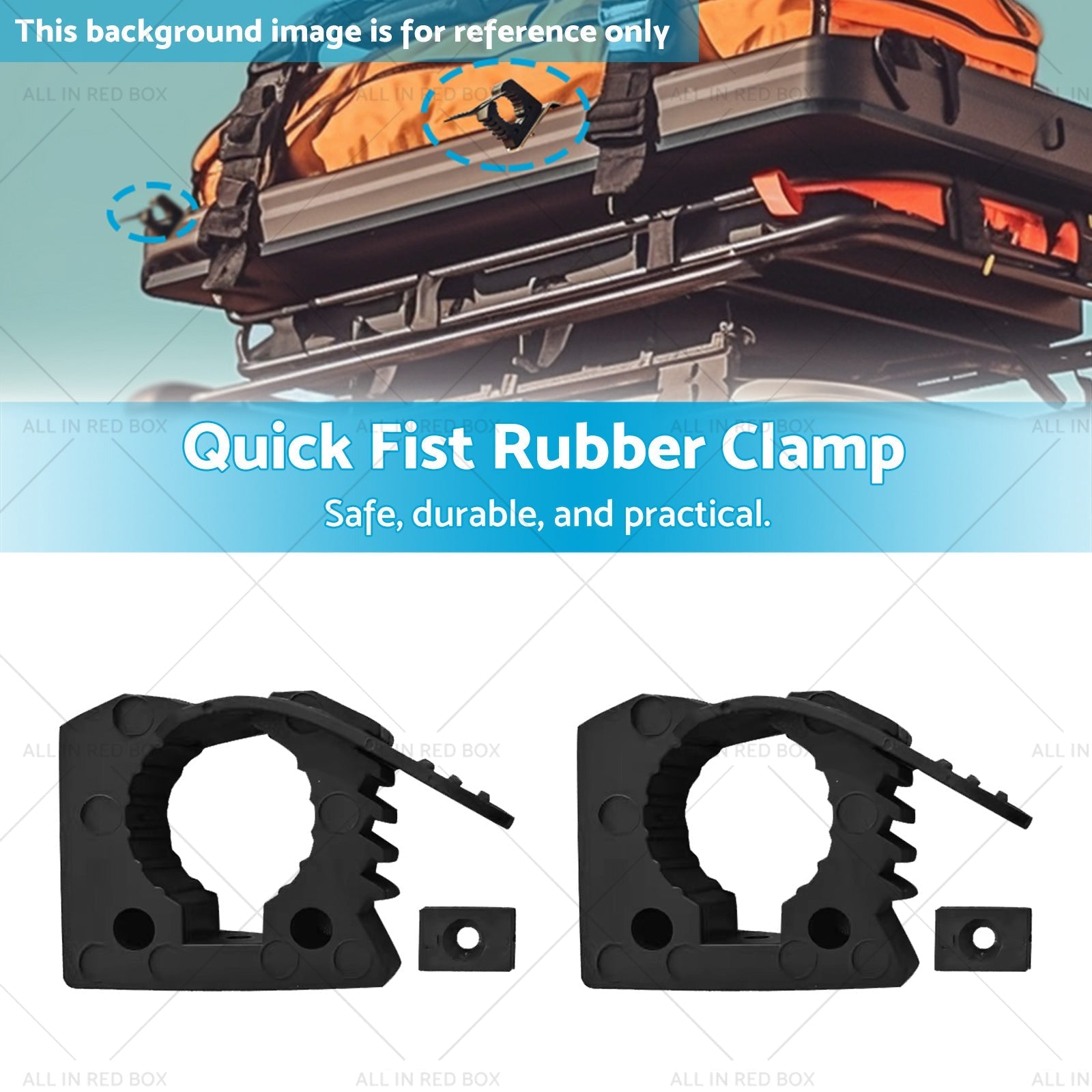 2x Car Rubber Clamps Bases Adapter 25 - 45mm Shovel Axe Retainer Fixing Holder - Frazy's Auto Parts