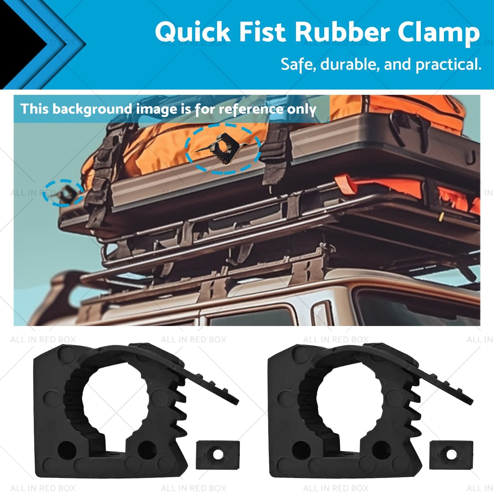 2x Car Rubber Clamps Bases Adapter 25 - 45mm Shovel Axe Retainer Fixing Holder - Frazy's Auto Parts