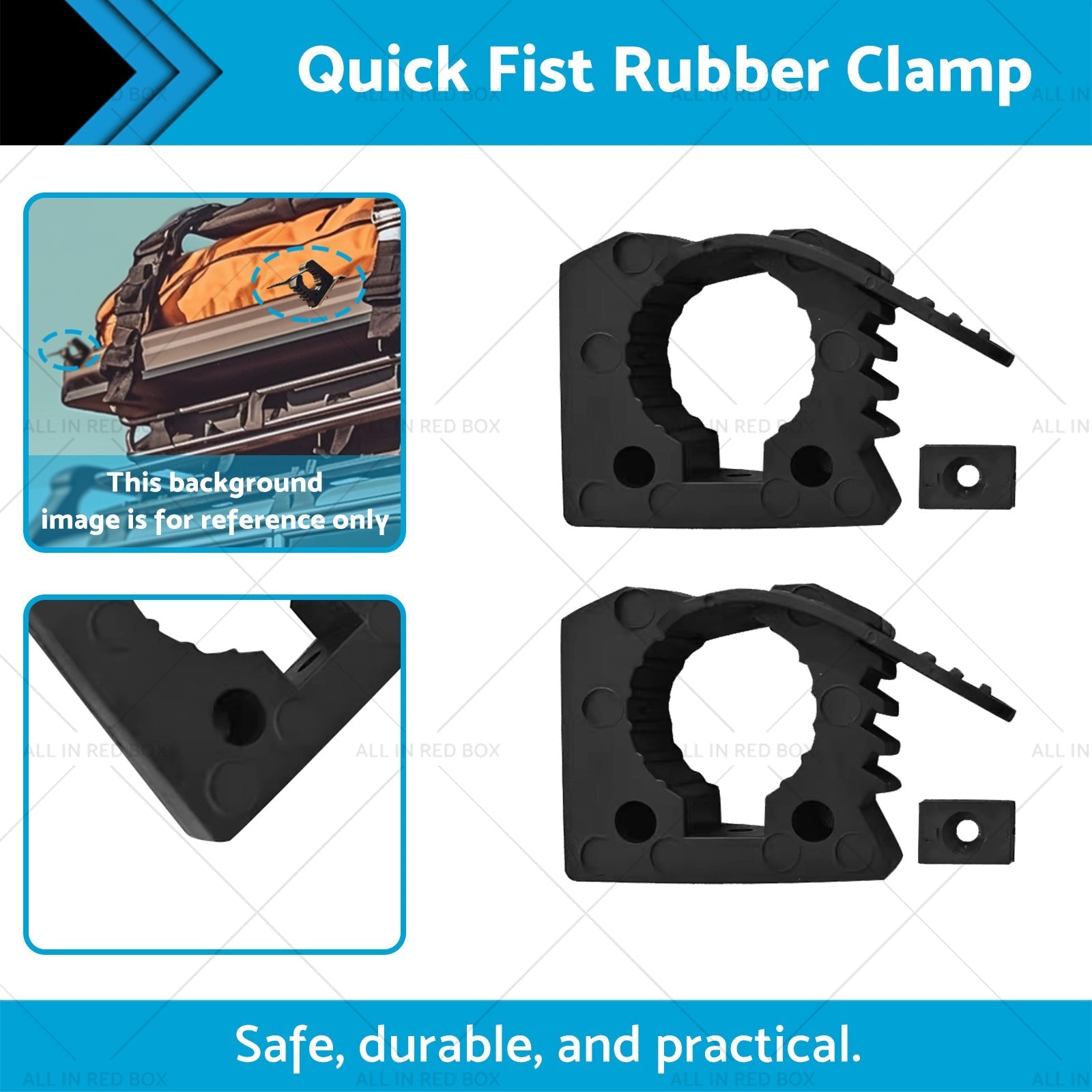 2x Car Rubber Clamps Bases Adapter 25 - 45mm Shovel Axe Retainer Fixing Holder - Frazy's Auto Parts