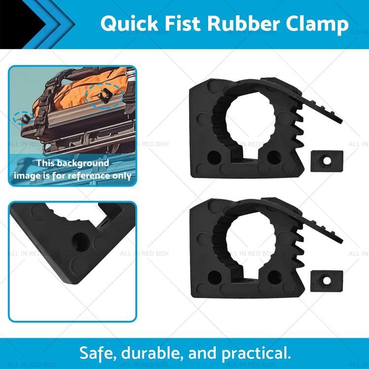 2x Car Rubber Clamps Bases Adapter 25 - 45mm Shovel Axe Retainer Fixing Holder - Frazy's Auto Parts