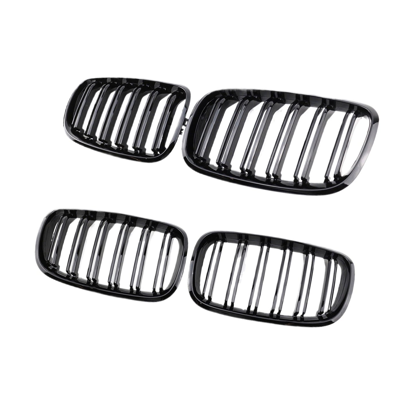 2x Front Grill Grille Gloss Black Suitable For BMW E70 X5 / E71 X6 2007 - 2013 - Frazy's Auto Parts