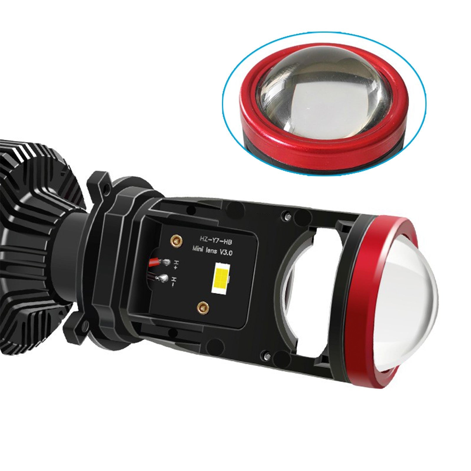 2x H4 Y7D Bi - LED Mini Lens Car Headlight Lamps 6000K Suitable For Universal Vehicles - Frazy's Auto Parts