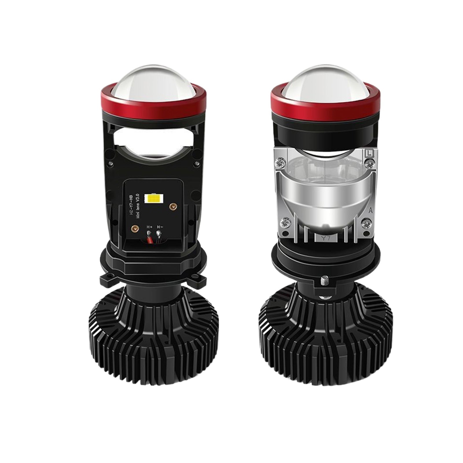 2x H4 Y7D Bi - LED Mini Lens Car Headlight Lamps 6000K Suitable For Universal Vehicles - Frazy's Auto Parts