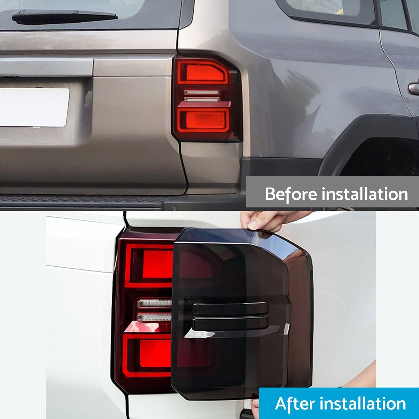 2X Tail Light Lamp Cover Trim Suitable For Toyota Land Cruiser Prado LC250 2024 - Frazy's Auto Parts