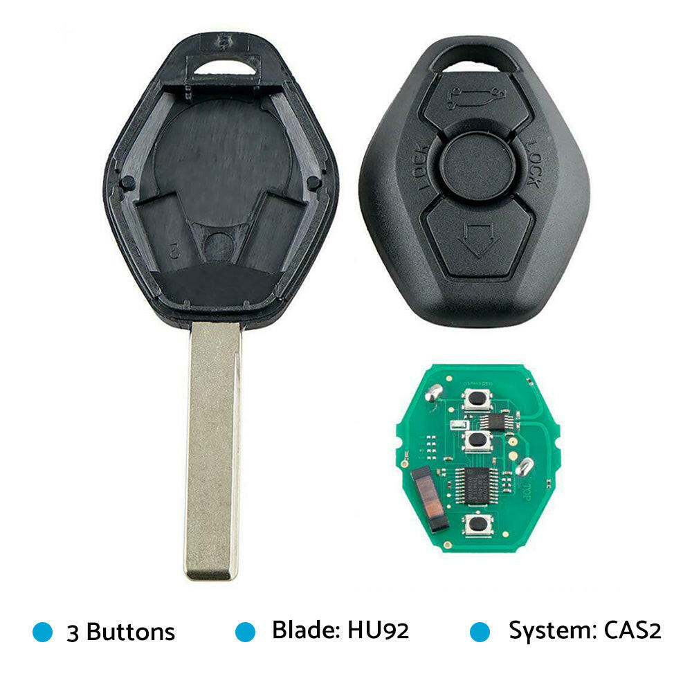 3 Buttons 315MHz Remote Car Key With Chip ID46 - 7953 Suitable For BMW 3 Series 5 Series X3 X5 CAS2 - Frazy's Auto Parts