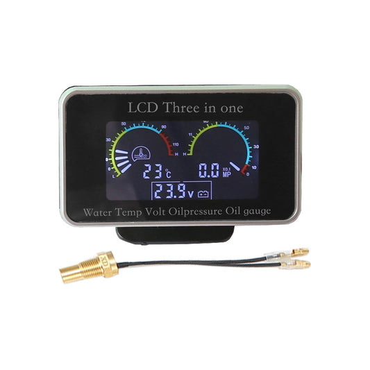 3 - in - 1 LCD Digital Gauge Suitable For Oil Pressure, Voltage & Water Temperature 12V / 24V Car & Truck - Frazy's Auto Parts
