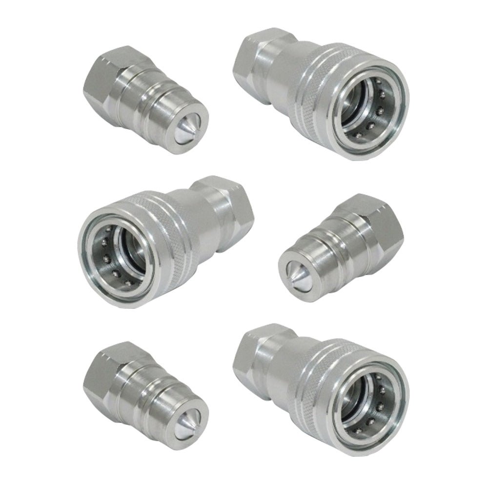 3 Sets 1 or 2 Inch BSP Hydraulic ISO Poppet Quick Release Couplings Suitable For Tractor - Frazy's Auto Parts
