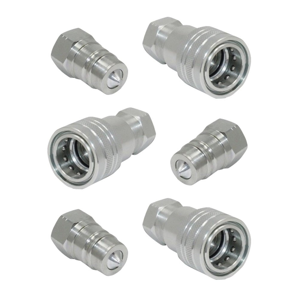 3 Sets 1 or 2 Inch BSP Hydraulic ISO Poppet Quick Release Couplings Suitable For Tractor - Frazy's Auto Parts