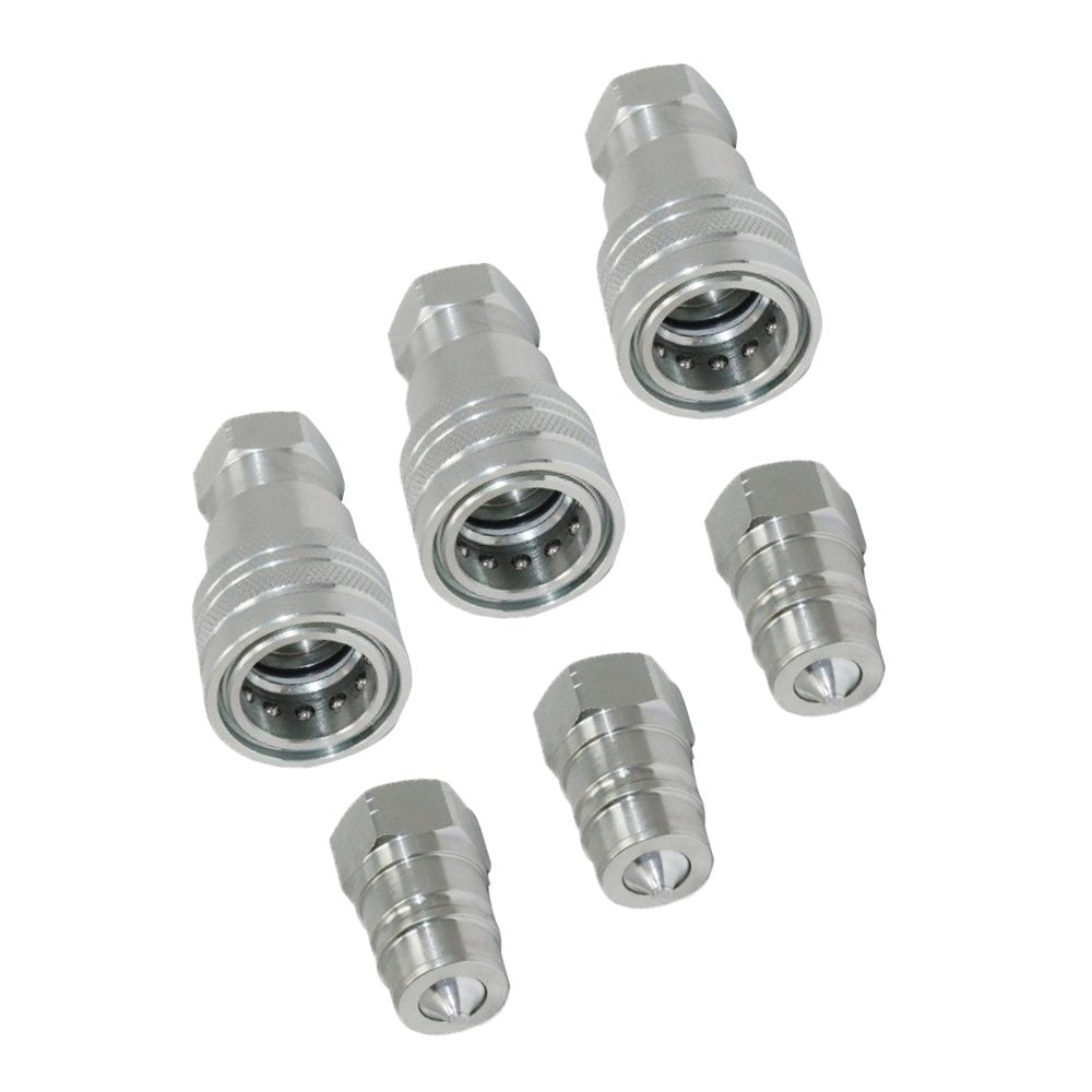 3 Sets 1 or 2 Inch BSP Hydraulic ISO Poppet Quick Release Couplings Suitable For Tractor - Frazy's Auto Parts