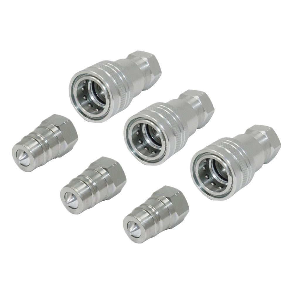 3 Sets 1 or 2 Inch BSP Hydraulic ISO Poppet Quick Release Couplings Suitable For Tractor - Frazy's Auto Parts