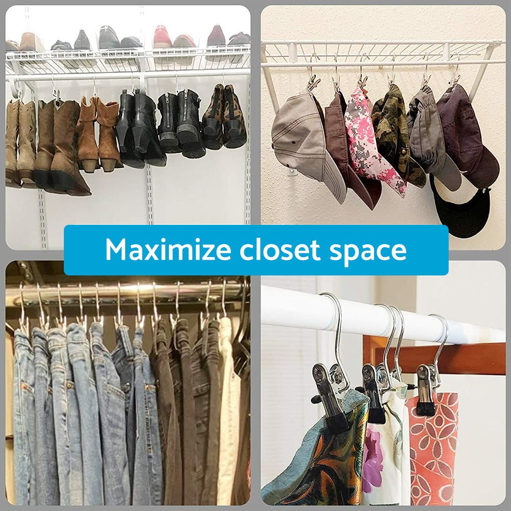 30PCS Single Clips Metal Hook Pins Scarf Belt Shoe Boots Hanger Portable Pegs - Frazy's Auto Parts