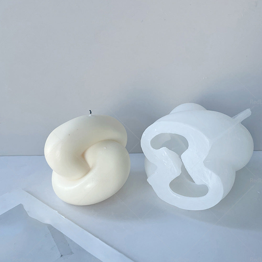Large Spiral Knot Candle Mold Silicone for Gypsum Aromatherapy Rope Ball Twisted-1