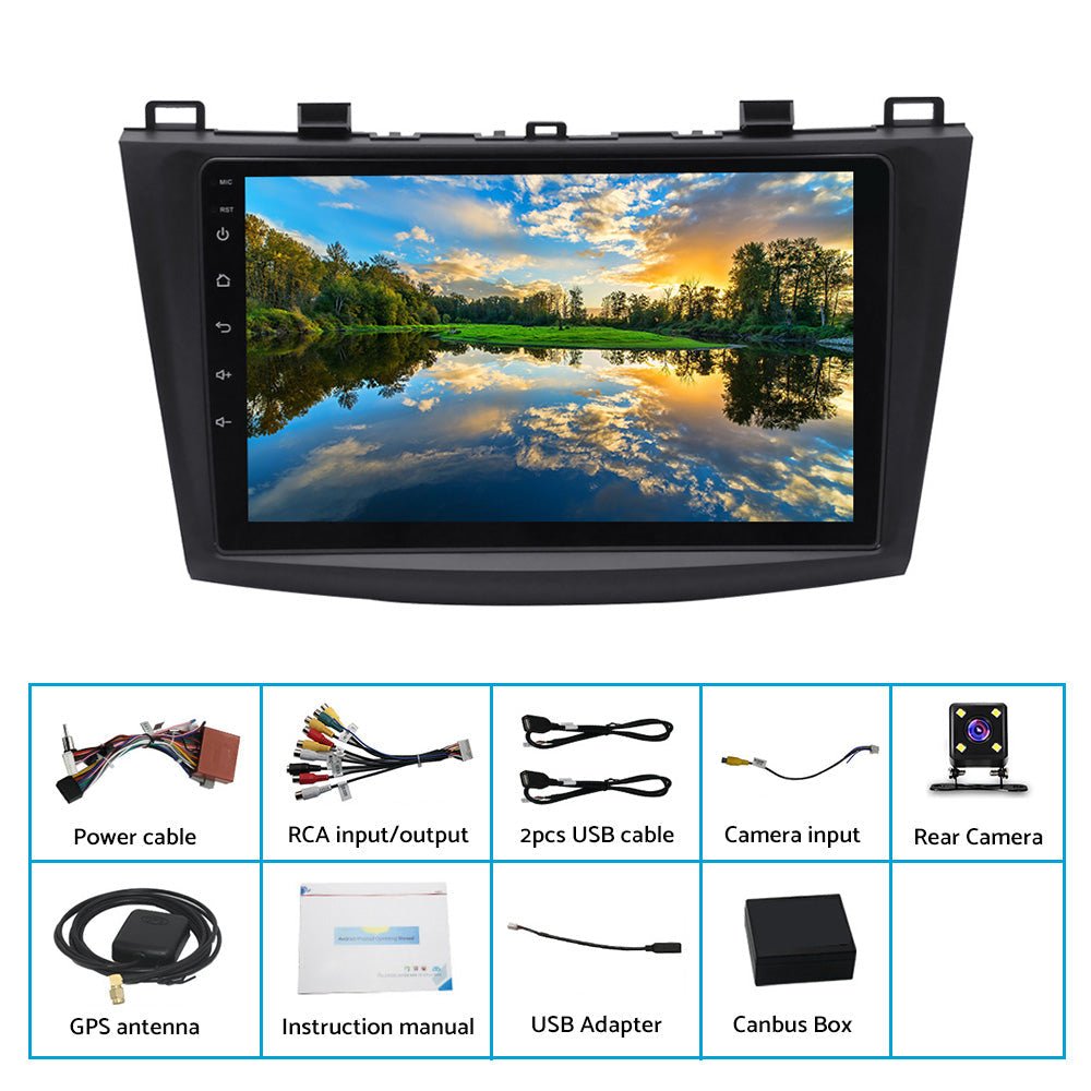 32GB Android Apple Carplay Stereo Radio 9inch Head Unit GPS Suitable For Mazda 3 BL - Frazy's Auto Parts