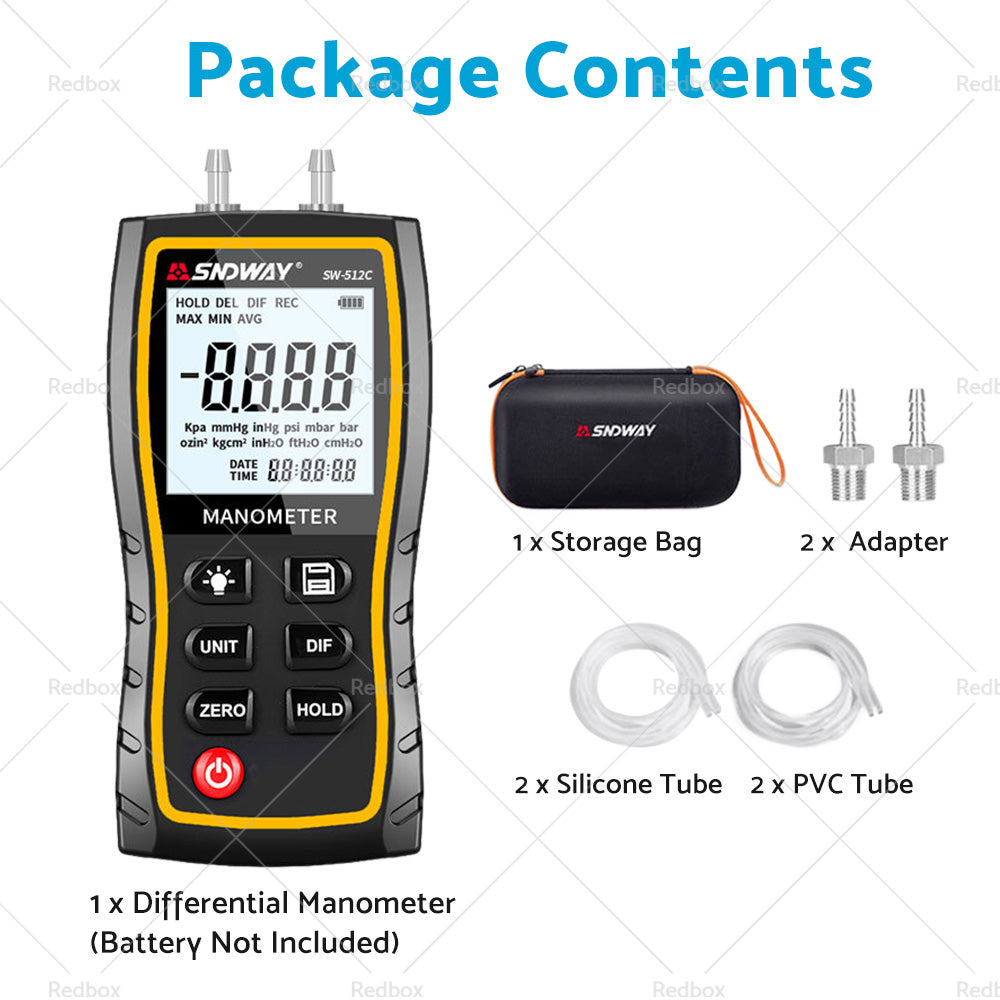 Digital Differential Manometer about 103. 42KPa Air Pressure Meter Digital-1