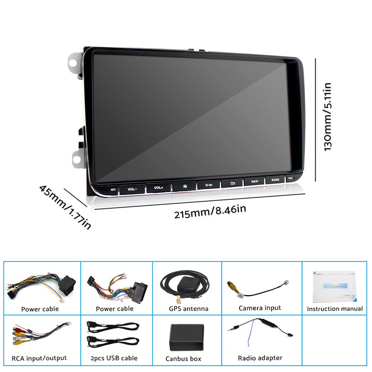 32GB Car Navi GPS WiFi CarPlay 9inch Android 11 Suitable for VW Golf MK5 MK6 Jetta-1