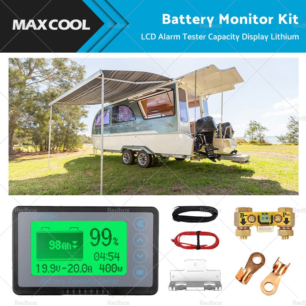350A MAX 500A LCD Alarm Tester Capacity Display Lithium Battery Monitor Caravan - Frazy's Auto Parts