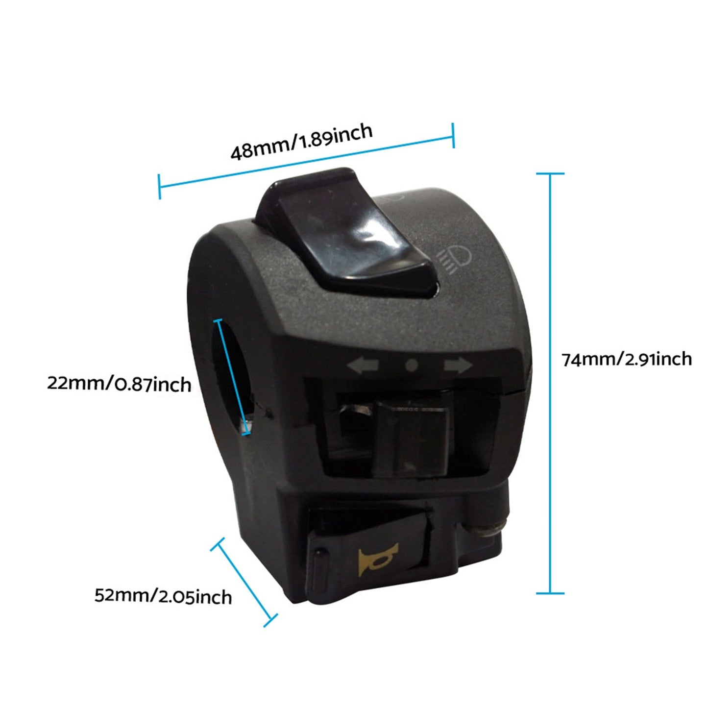 Motorcycle Handlebar Headlight Control Switch Turn On/Off Light Indicator-3