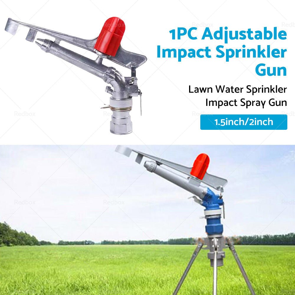 360 Angle Rotation Lawn Water Sprinkler Impact Spray Gun Alloy Adjustable Irrigation - Frazy's Auto Parts
