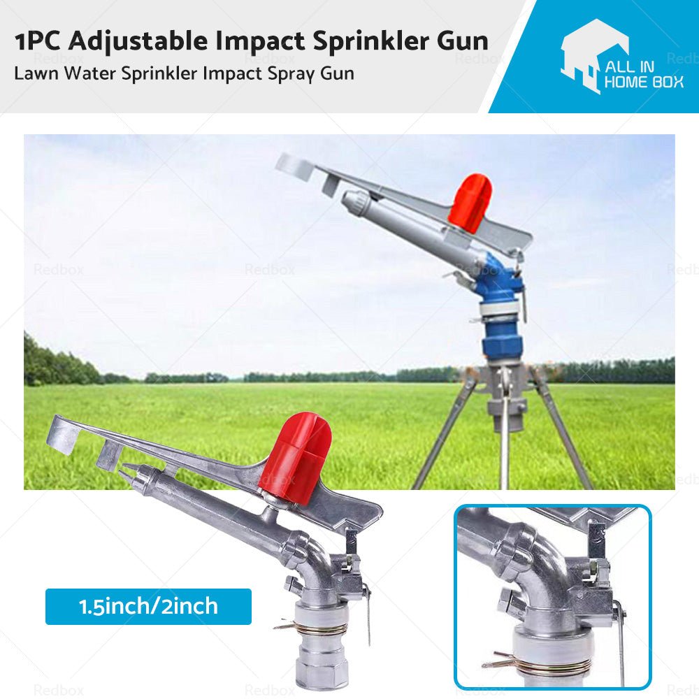 360 Angle Rotation Lawn Water Sprinkler Impact Spray Gun Alloy Adjustable Irrigation - Frazy's Auto Parts