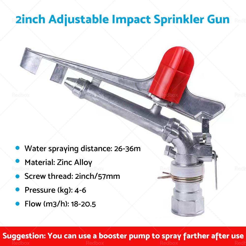 360 Angle Rotation Lawn Water Sprinkler Impact Spray Gun Alloy Adjustable Irrigation - Frazy's Auto Parts