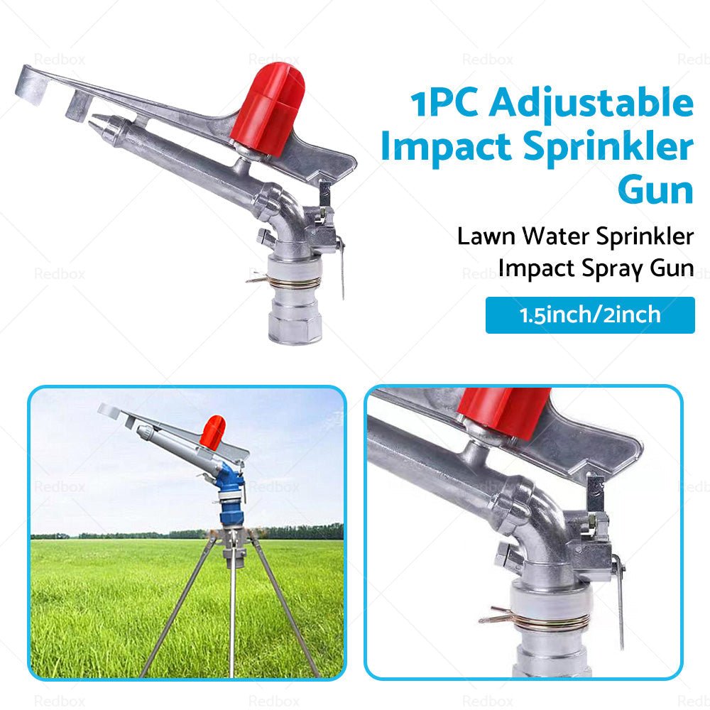 360 Angle Rotation Lawn Water Sprinkler Impact Spray Gun Alloy Adjustable Irrigation - Frazy's Auto Parts