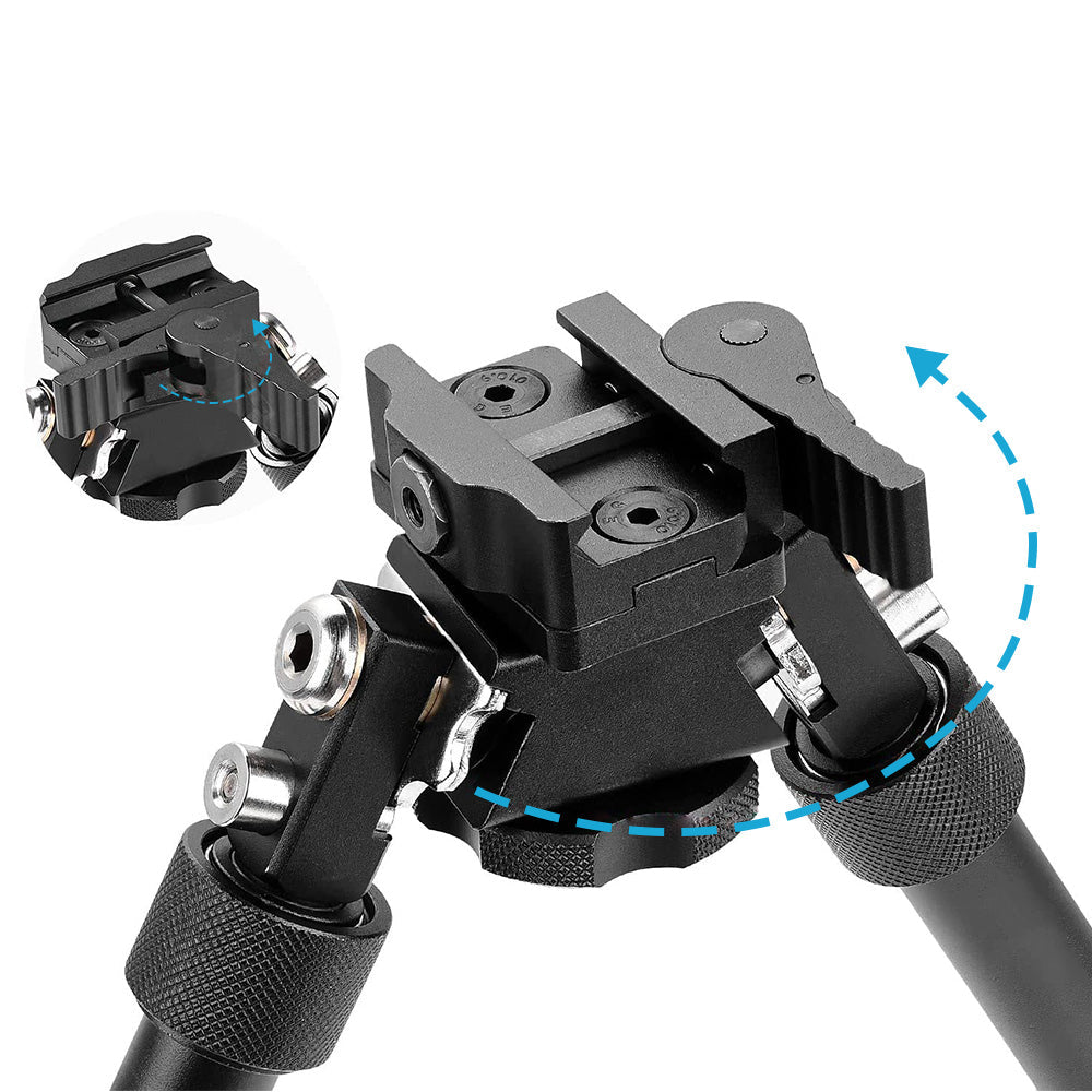 360 Angle Swivel QD Tactical 6. 5 to9 Rail Pistol Hunting Shooting Rifle Bipod Mount - Frazy's Auto Parts