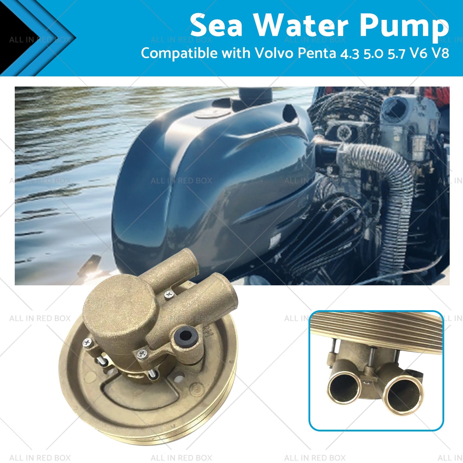 3812519 Raw Sea Impeller Water Pump For Volvo Penta 4. 3 5. 0 5. 7 V6 V8 21212799 - Frazy's Auto Parts