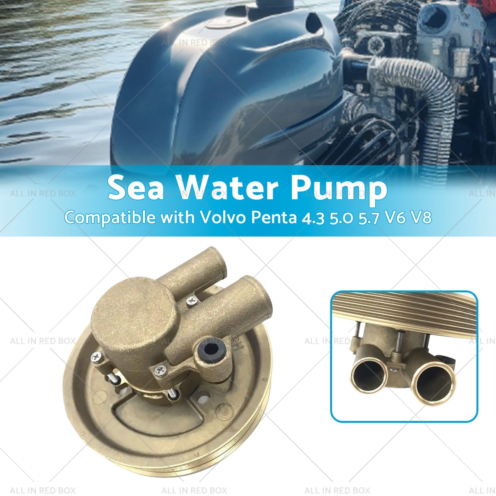 3812519 Raw Sea Impeller Water Pump For Volvo Penta 4. 3 5. 0 5. 7 V6 V8 21212799 - Frazy's Auto Parts