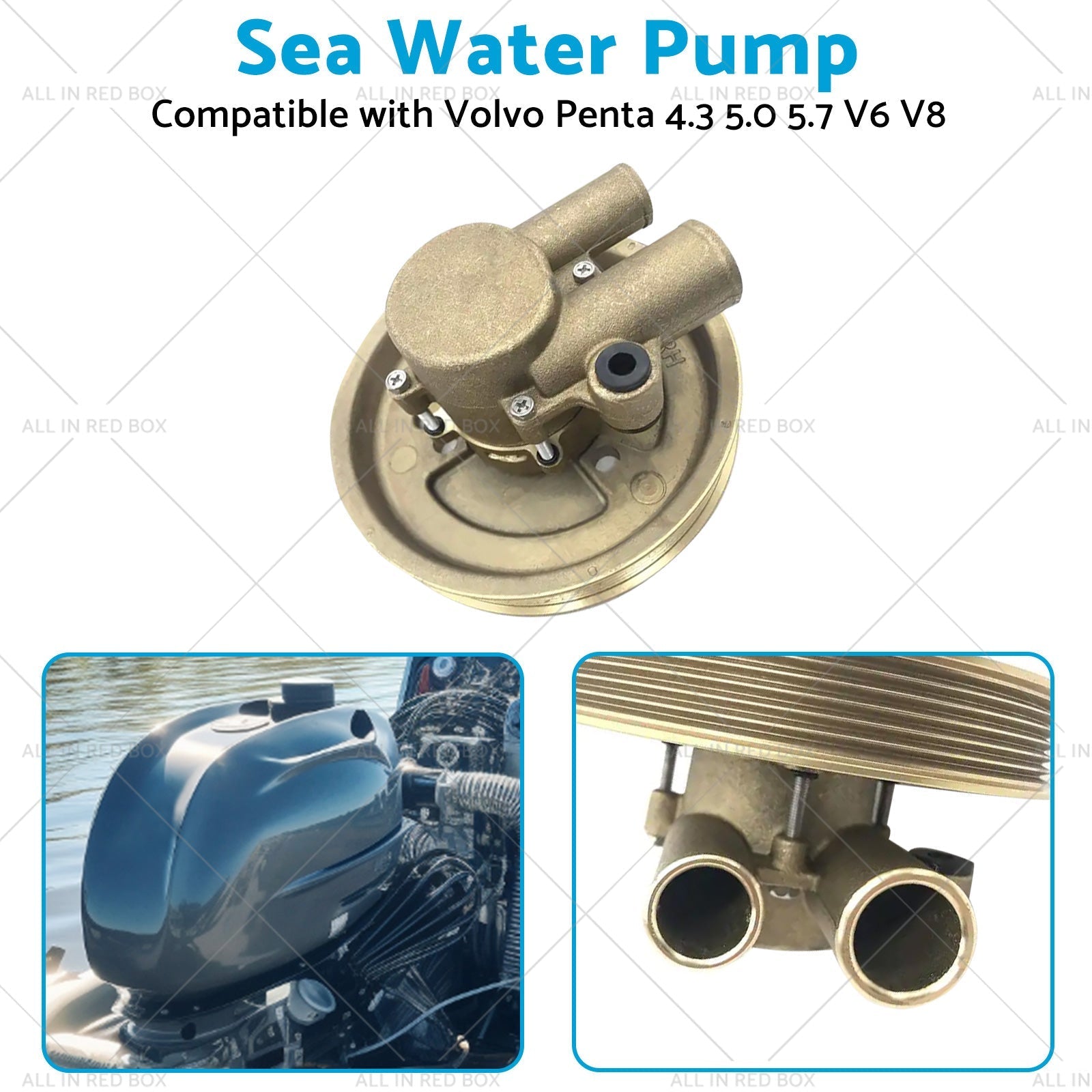 3812519 Raw Sea Impeller Water Pump For Volvo Penta 4. 3 5. 0 5. 7 V6 V8 21212799 - Frazy's Auto Parts