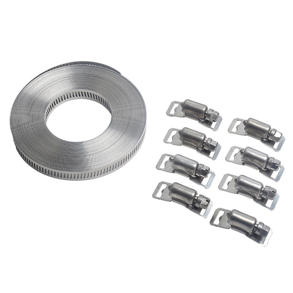 304 Stainless Steel Worm Clamp Hose Clamps with Fasteners Suitable For DIY Adjustable Use-4