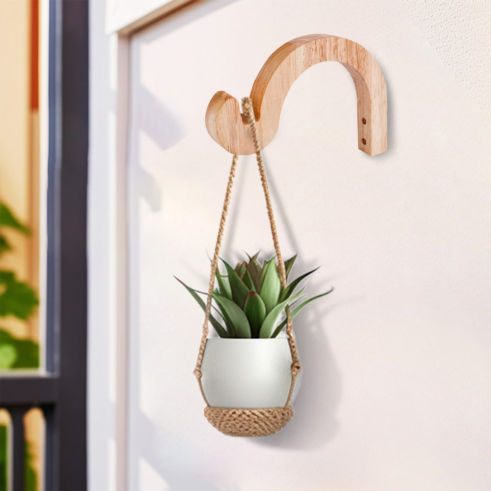 Plant Hanger Hanging Plant Hook Wooden Hanging Basket Wall Plant Hook Flower Pot-1