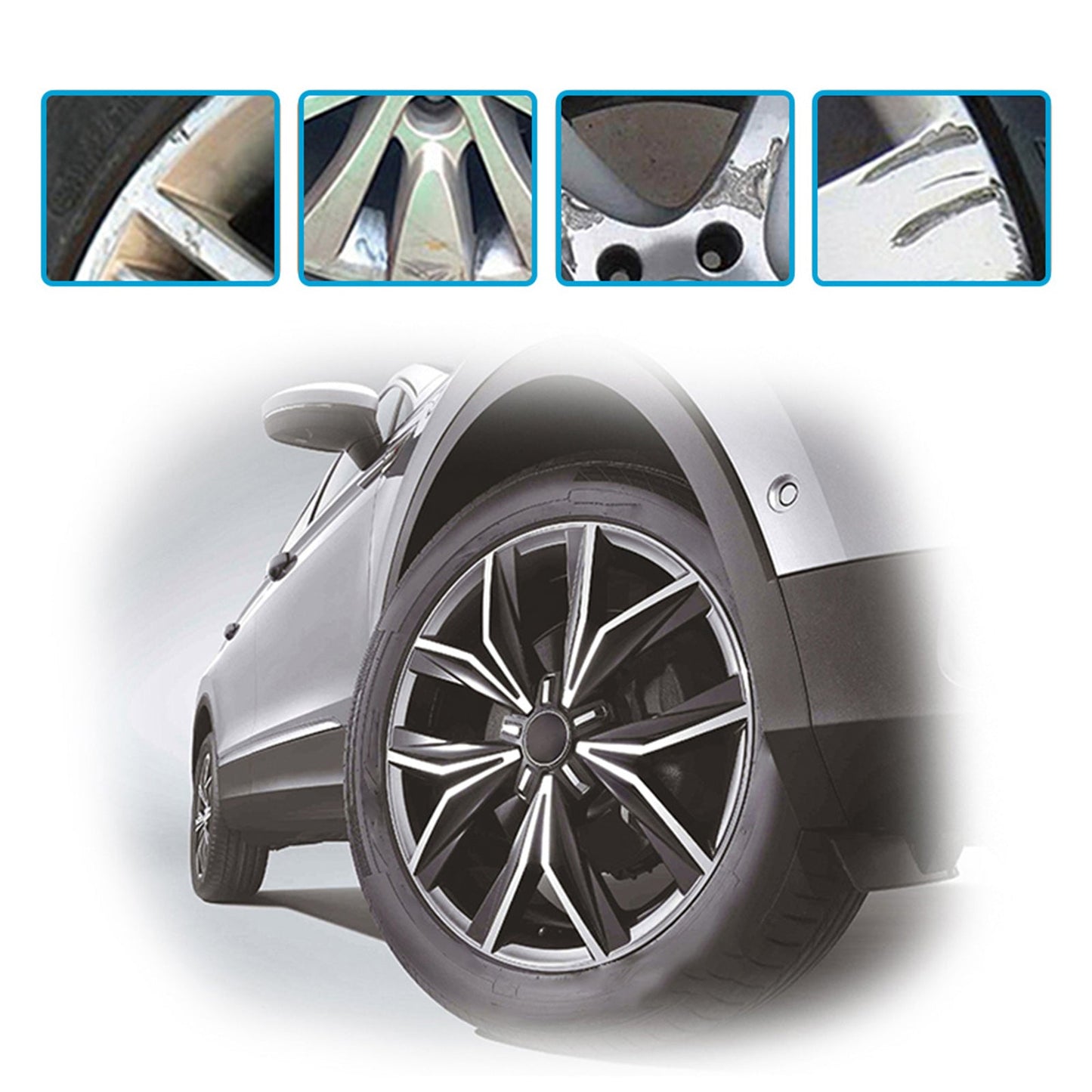 5x Visbella Wheel Rim Repair Kit Suitable For Kerb Scratches & Scuffs With Tools and Gloves-3