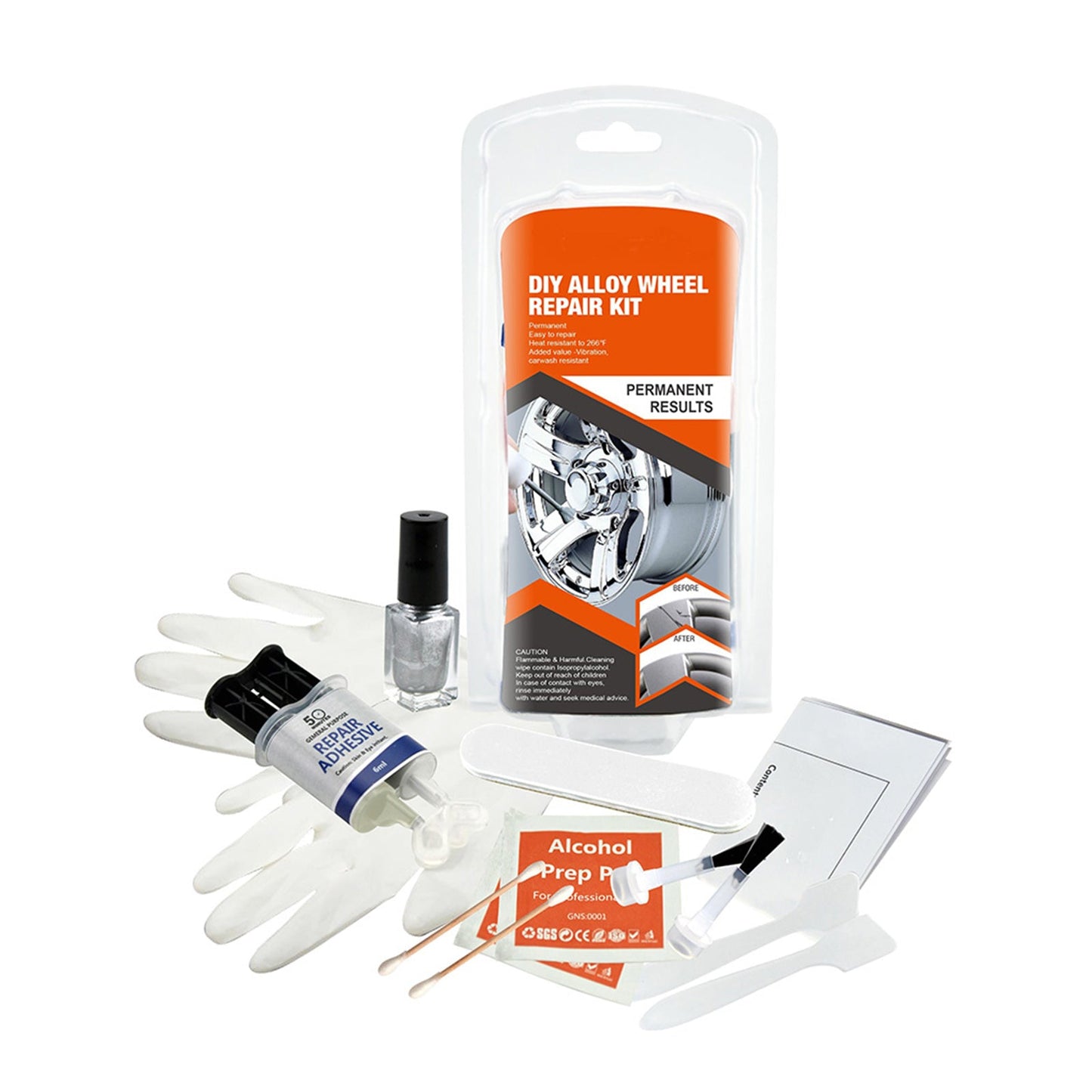 5x Visbella Wheel Rim Repair Kit Suitable For Kerb Scratches & Scuffs With Tools and Gloves-0