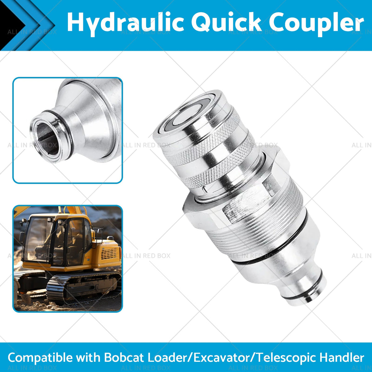 Female Hydraulic Coupler Flat-Faced Quick Connect 48mm Suitable For Bobcat 7246802 FFH-1
