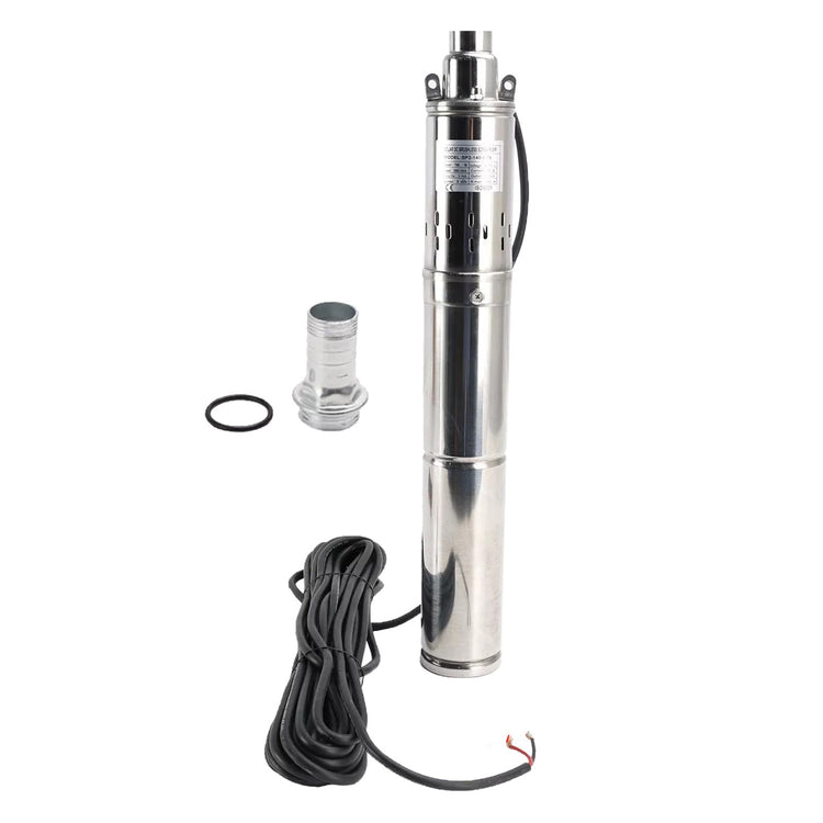48V 750W MPPT Solar Water Pump 3in Screw Submersible Bore Pump Deep Well 140M-3