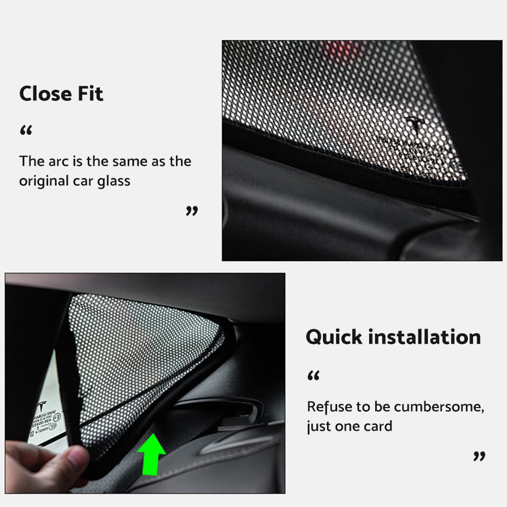 Front & Rear Sunroof Sun Shades Roof Protection Film Suitable For Tesla Model 3 2017-2021-4
