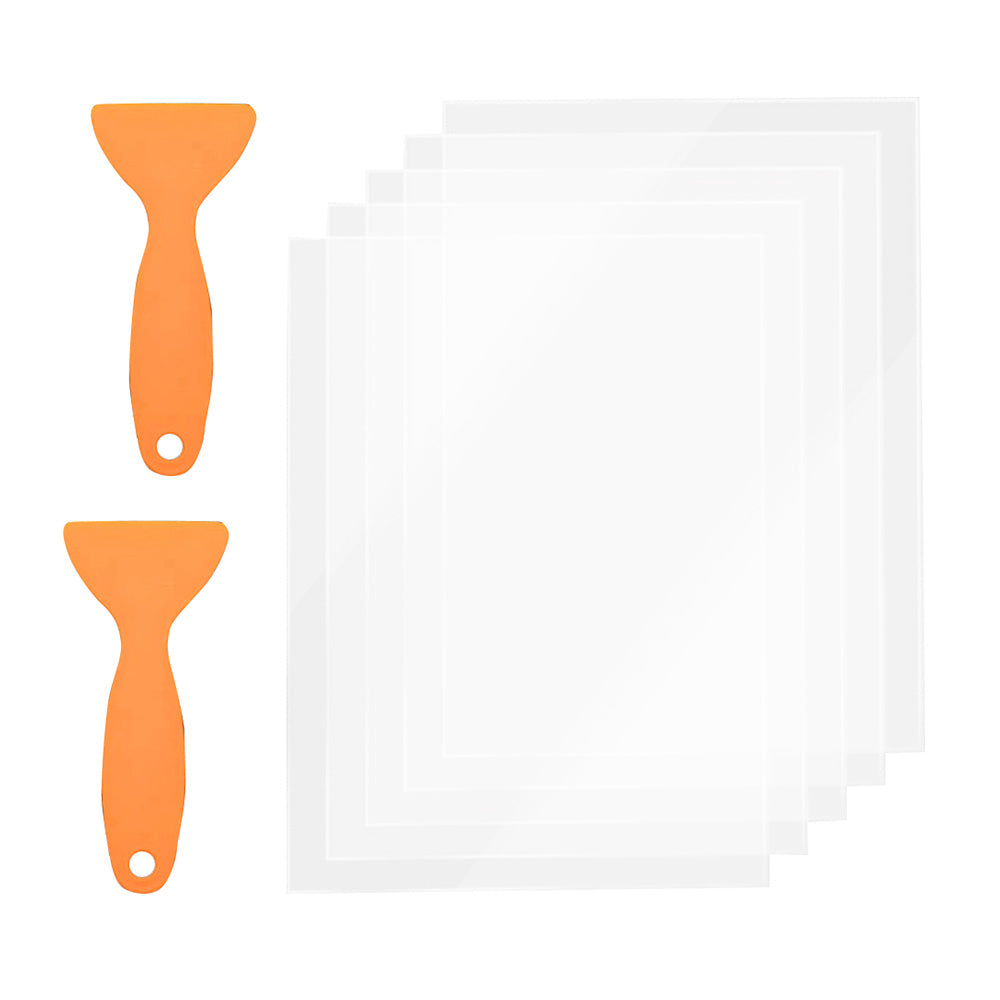 5x FEP Film Sheets With 2x Cleaning Blades Suitable For Anycubic Resin 3D Printer-0