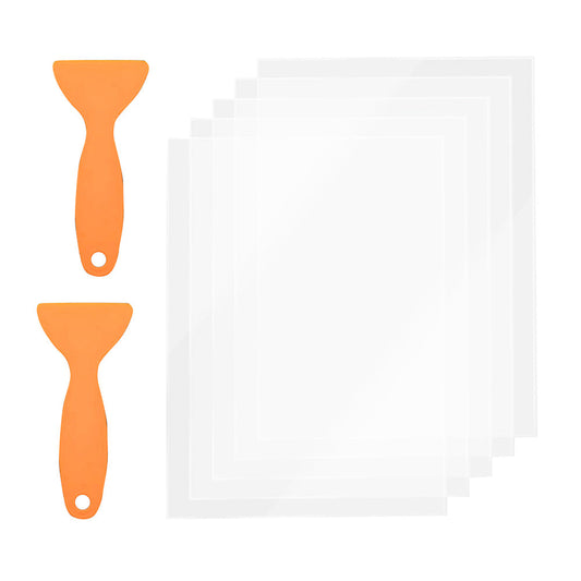 5x FEP Film Sheets With 2x Cleaning Blades Suitable For Anycubic Resin 3D Printer-0