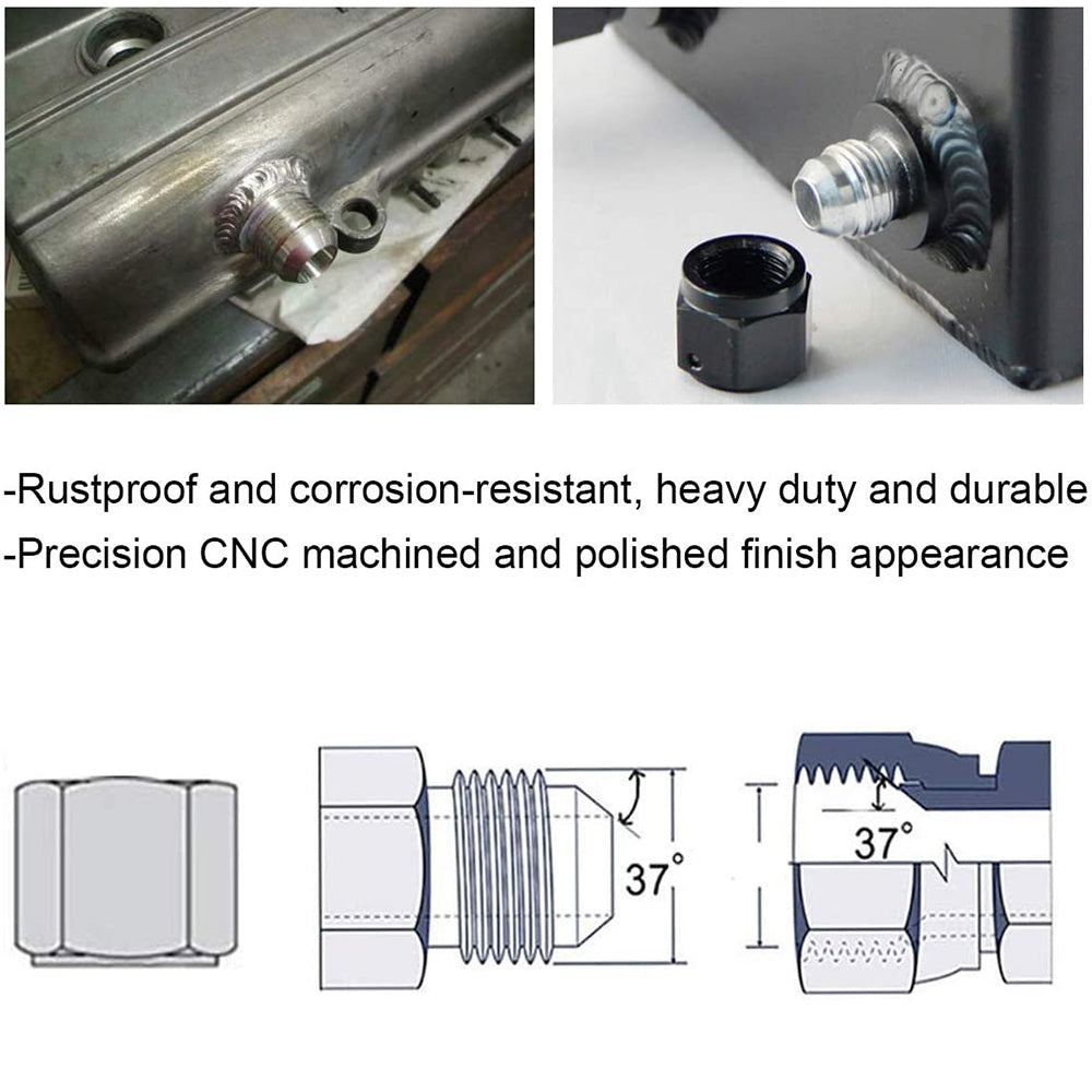 AN16 Male Aluminium weld on JIC bung fitting -16AN JXSS032 AU-3
