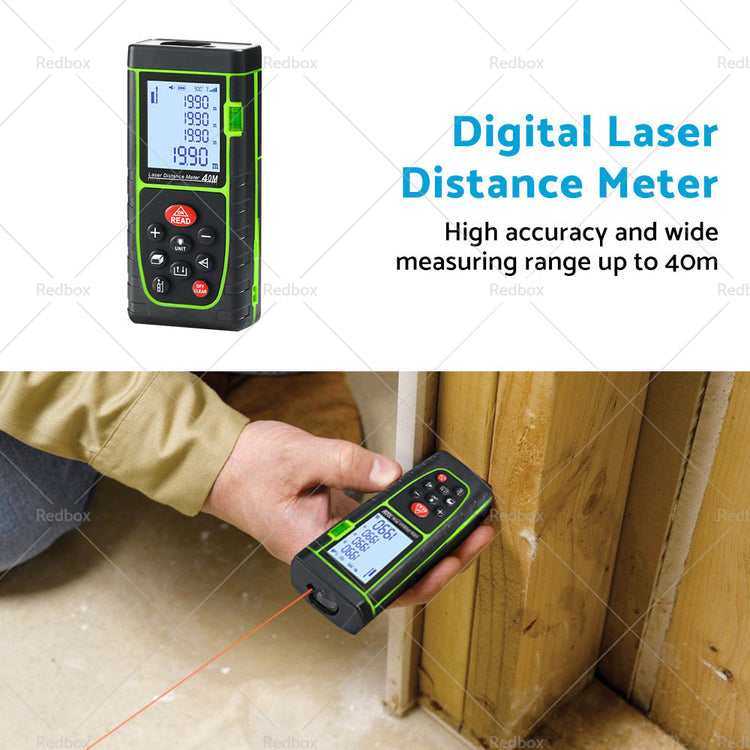 40m Handheld Digital Laser Distance Meter Finder Measure Tape Range Finder Tools-3