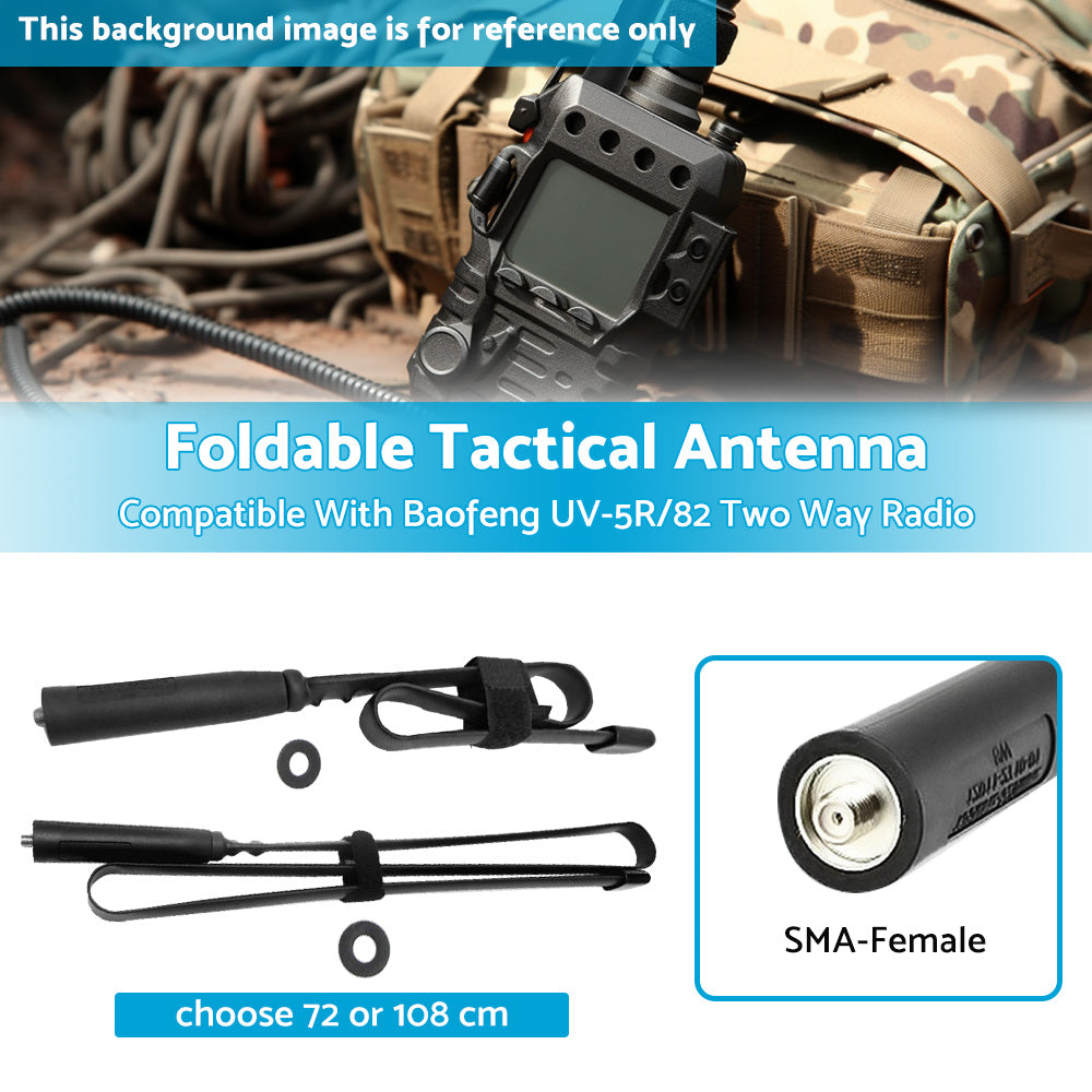 Foldable Tactical Antenna SMA-Female Suitable For Baofeng UV-5R/82 Two Way Radio-4